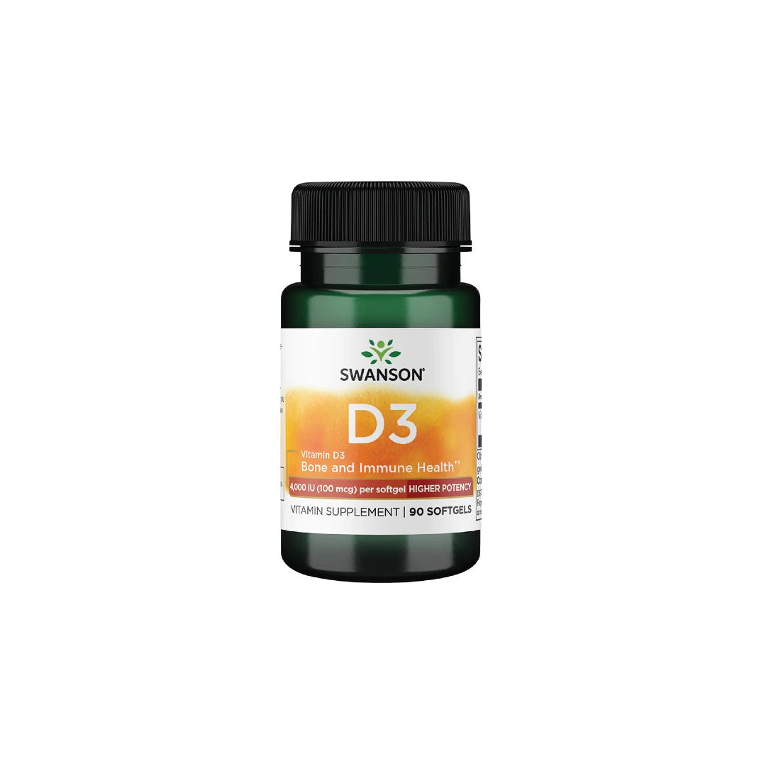 Vitamin D3 4000 IE (100 mcg) 90 Weichkapseln Swanson Health Products